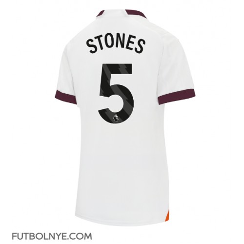 Camiseta Manchester City John Stones #5 Visitante Equipación para mujer 2023-24 manga corta